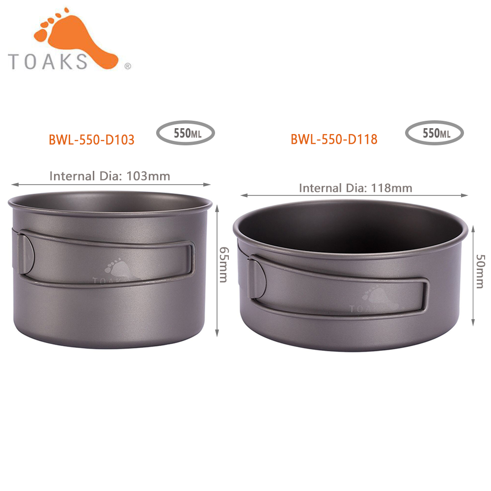 Mess Kit Titanium - TOAKS BWL-550 티타늄 Bowl 와 접는