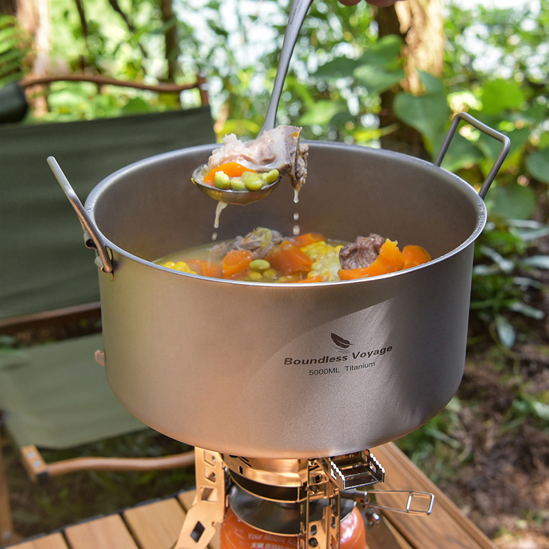 Mess Kit Titanium - Boundless Voyage 티타늄 냄비, 휴대용 대용량