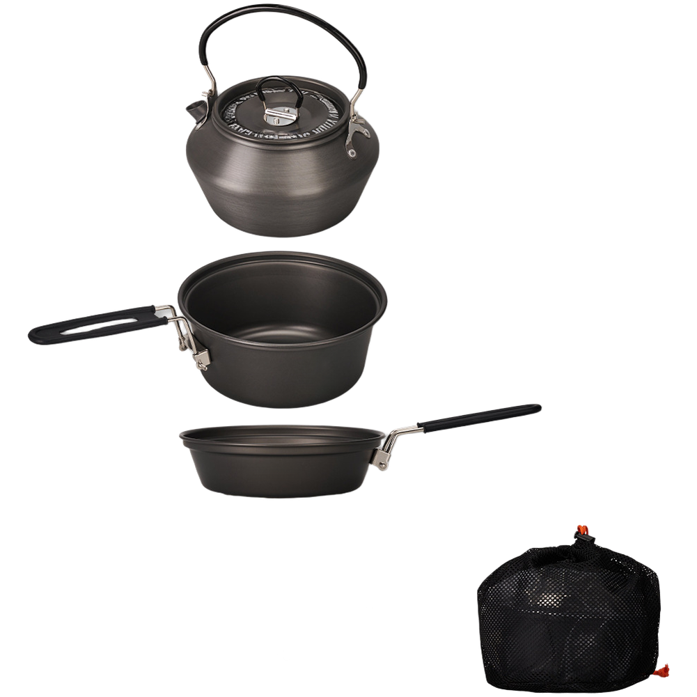 Camping Cooking Set With Kettle - 경량 알루미늄 합금 캠핑 조리기구 세트