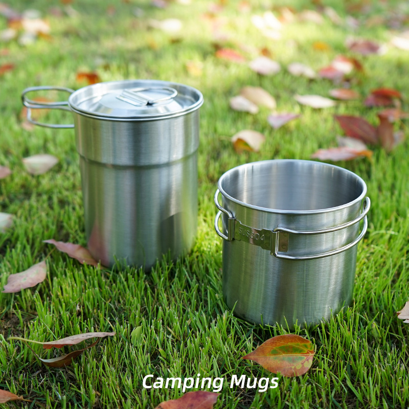 Camping Cooking Set With Kettle - 2 개/대 캠핑 주전자 스테인레스 스틸