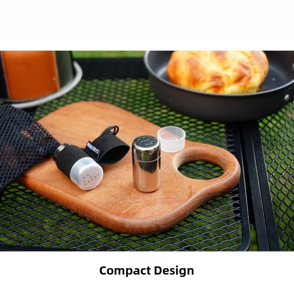 Camping Cooking Multi Tool - 스테인리스 캠핑 양념병 2개(뚜껑 포함) 및