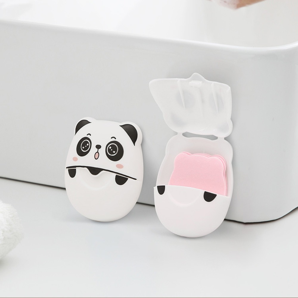 Biodegradable Soap Camp - 휴대용 상자 포장 팬더 비누 조각,