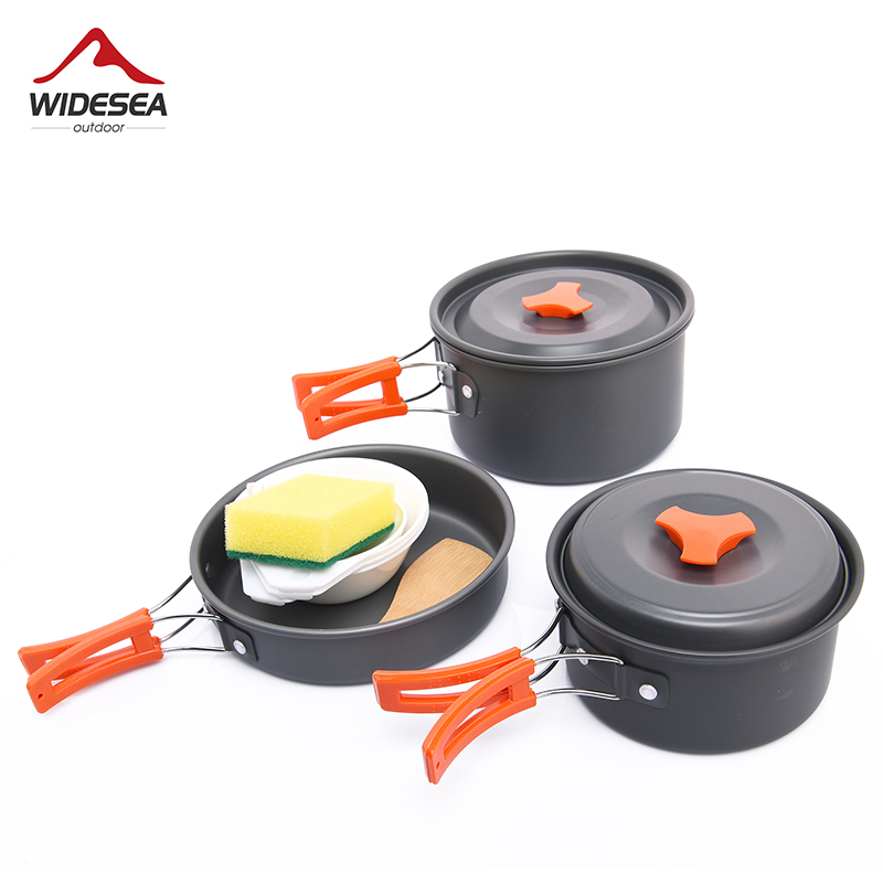 Camping Cooking Set With Kettle - Widesea 캠핑 야외 조리기구 세트 식기