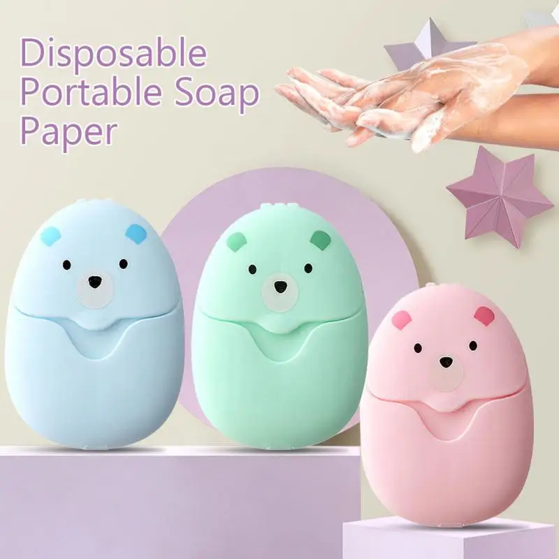 Biodegradable Soap Camp - 50Pcs 여행 비누 시트 휴대용 비누