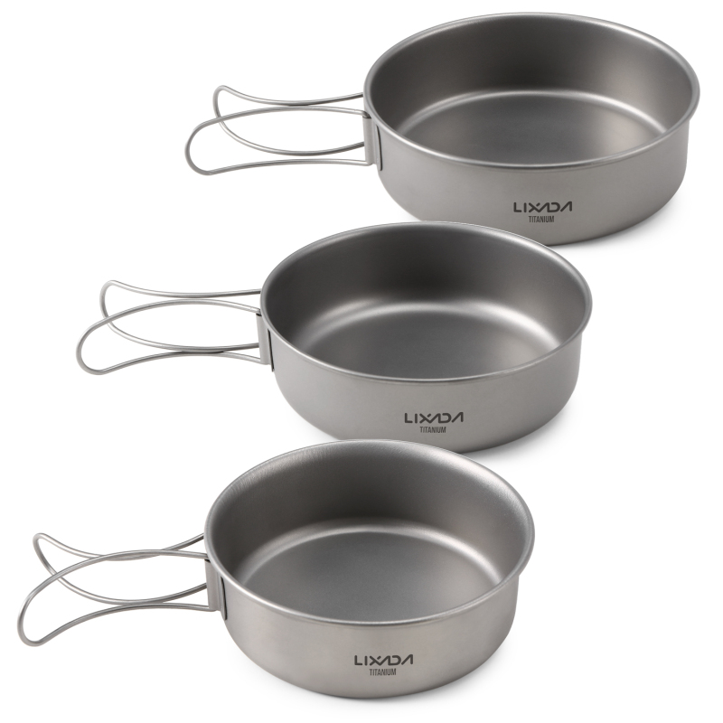 Mess Kit Titanium - Lixada 티타늄 그릇, 초경량 티타늄 저녁