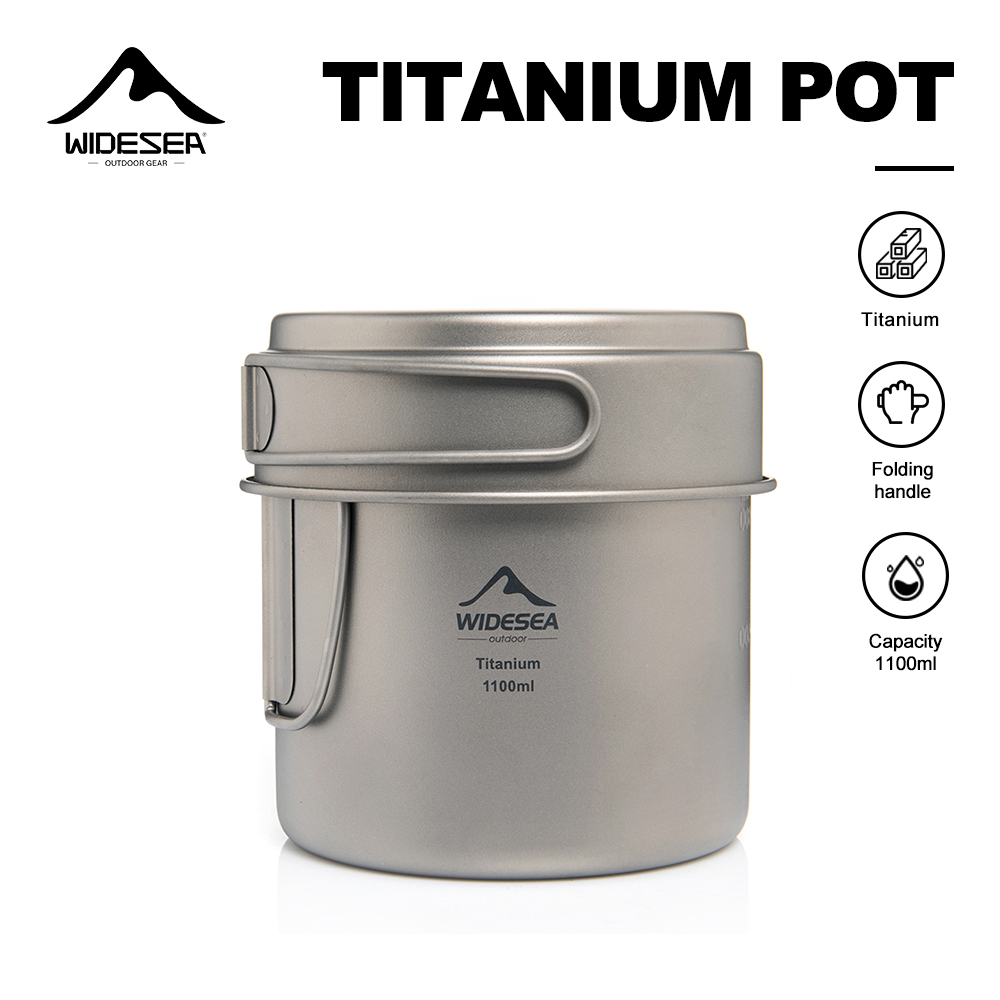 Widesea 초경량 티타늄 캠핑 냄비 1100ml 접 - Mess Kit Titanium 리뷰 및 가격