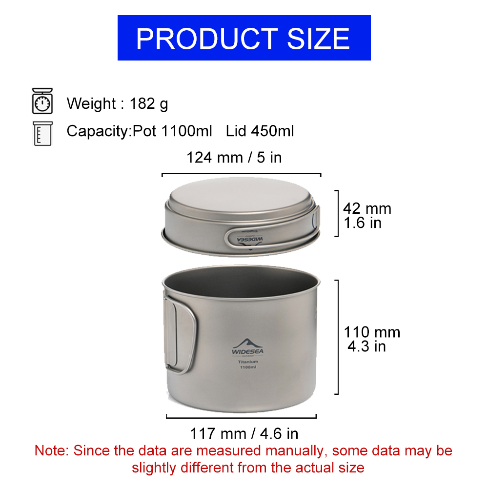 Widesea 초경량 티타늄 캠핑 냄비 1100ml 접 - Mess Kit Titanium 리뷰 및 가격