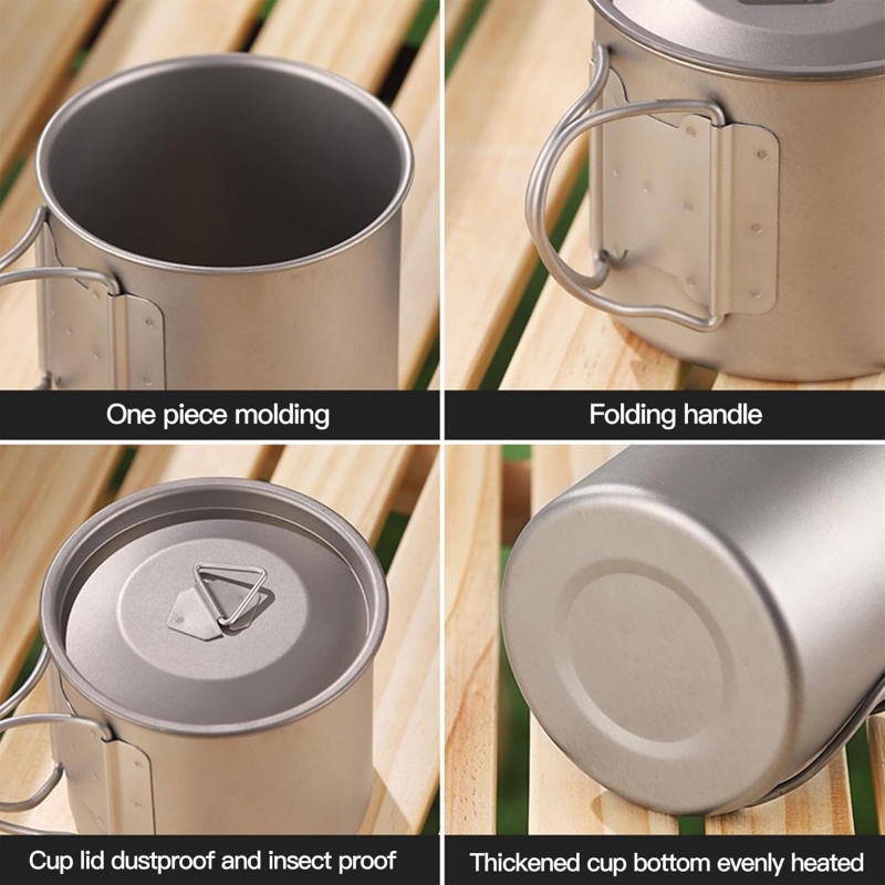 접이식 손잡이가 있는 티타늄 캠핑 머그, 가벼운 휴대용 - Camping Cooking Survival 리뷰 및 가격