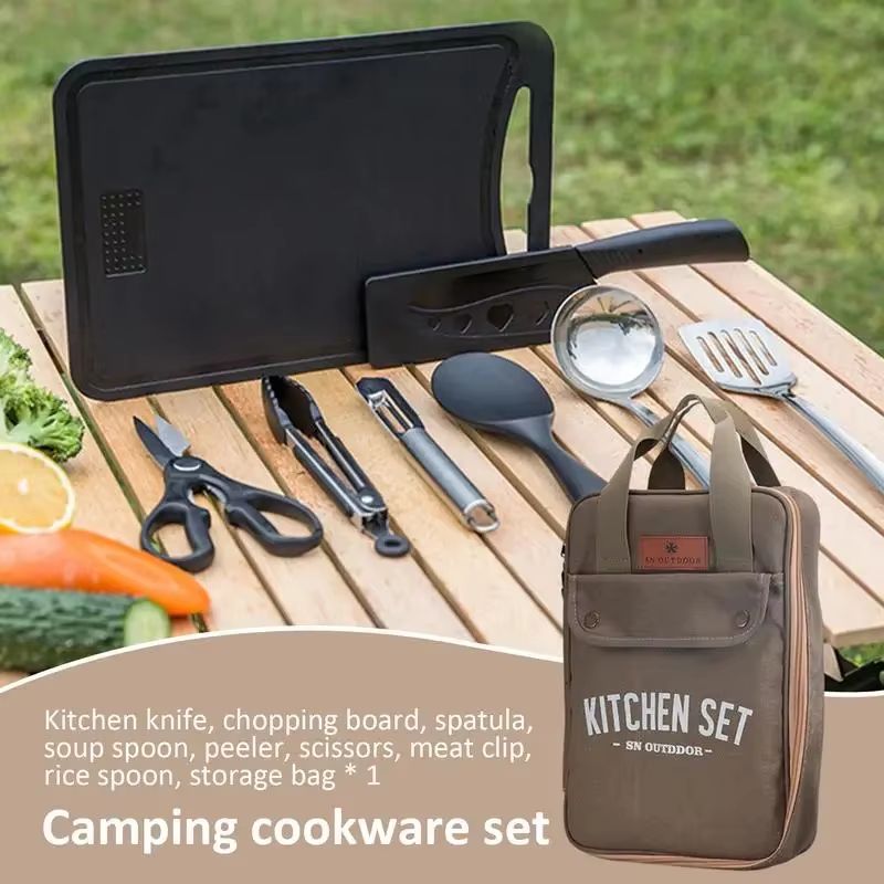 8pcs 캠핑 주방 조리기구 세트 휴대용 가방 야외 여 - Camping Cooking Survival 리뷰 및 가격