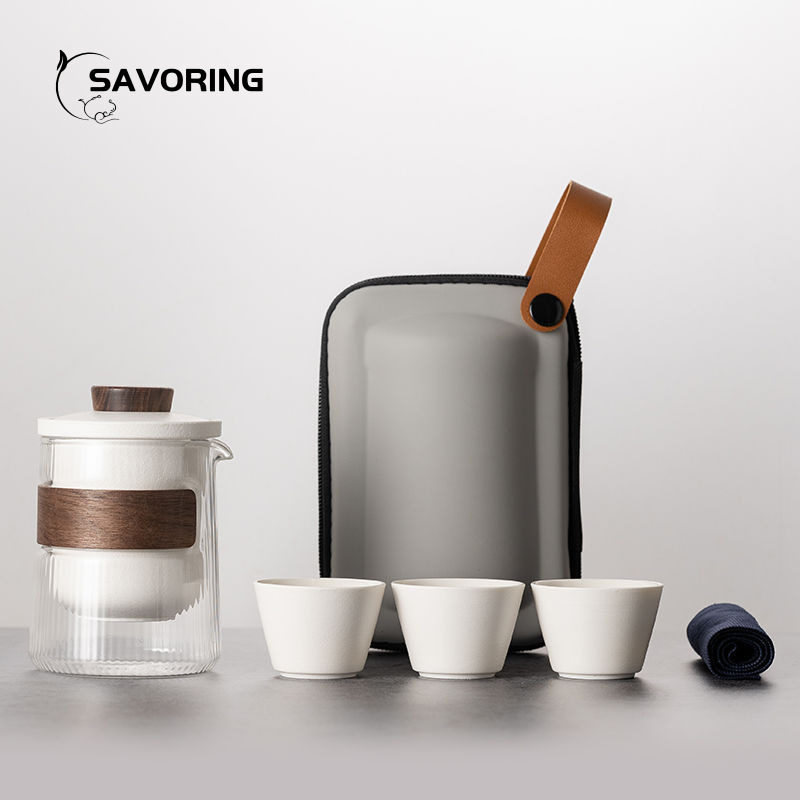 간단한 중국 도자기 차 세트 1포트 3컵 가방 포함 여 - Camping Cooking Accessories 리뷰 및 가격