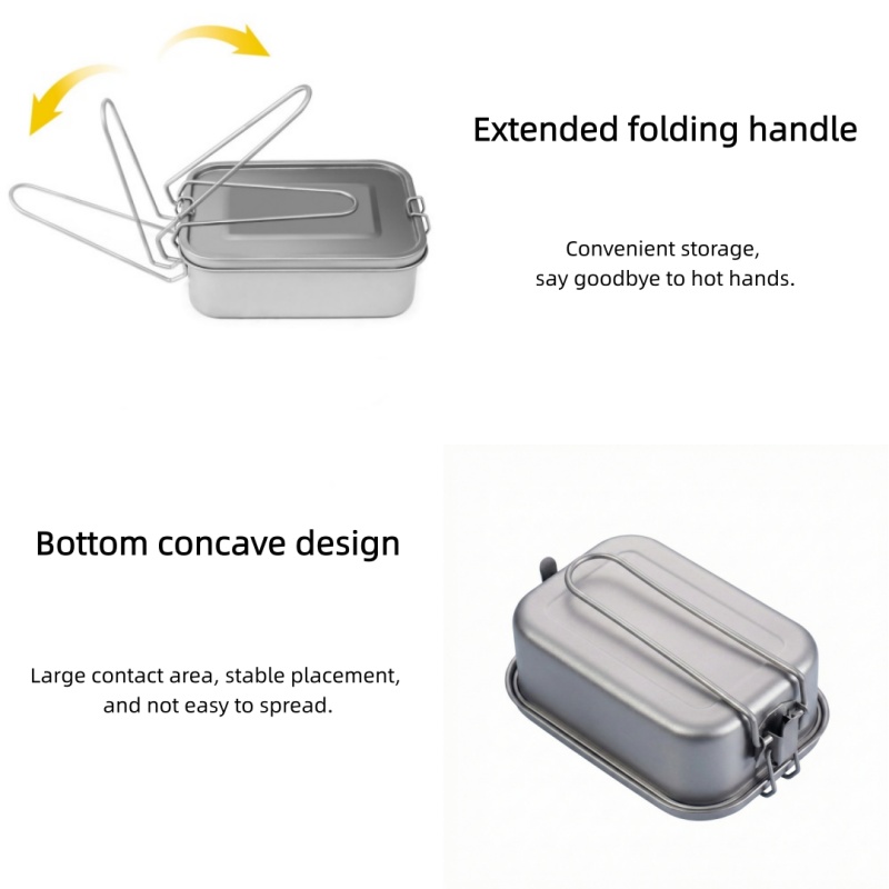 뚜껑과 접이식 손잡이가 있는 티타늄 도시락통, 누수 방 - Mess Kit Titanium 리뷰 및 가격