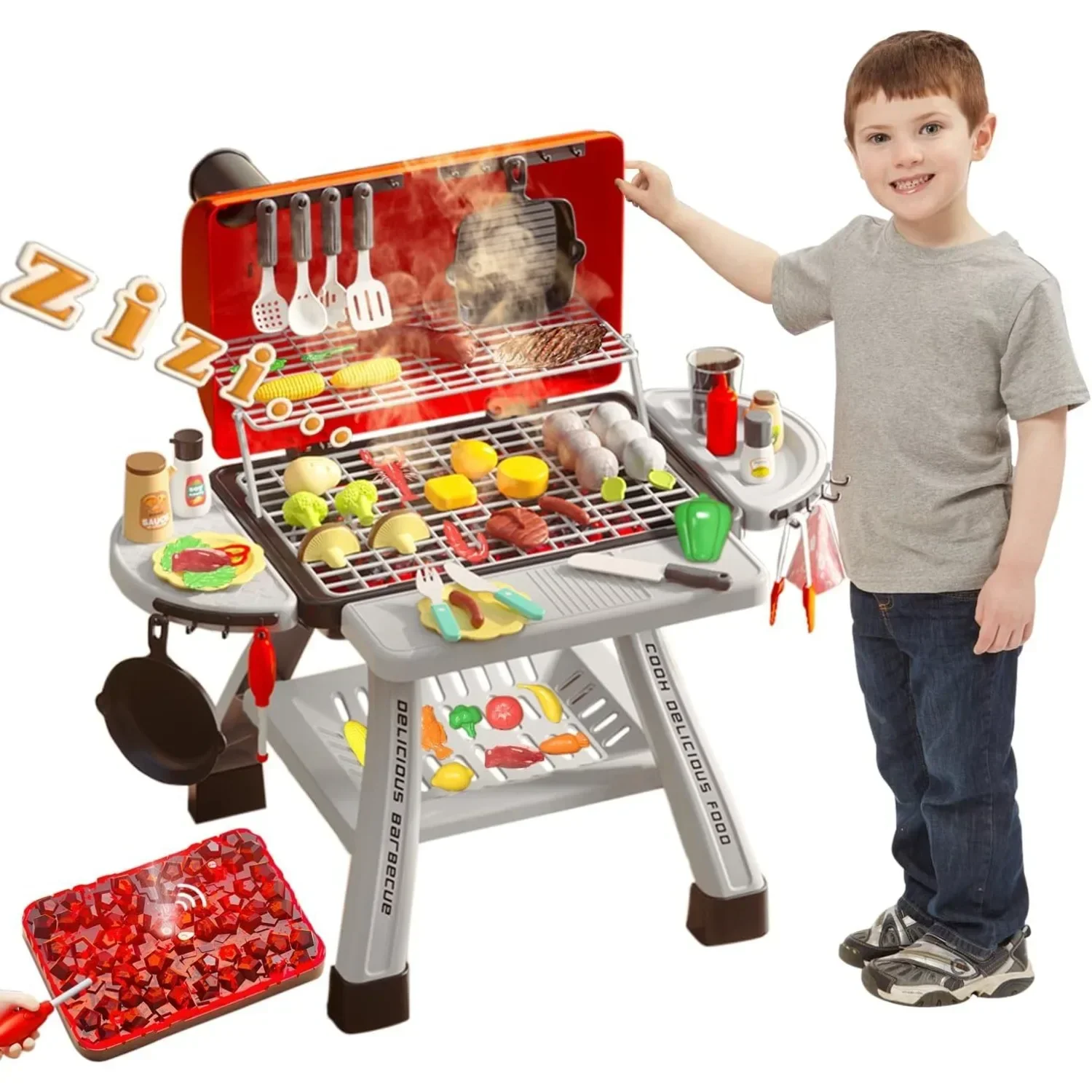 바베큐 그릴 장난감 세트 어린이 바베큐 척 연기 소리  - Camping Cooking Kids 리뷰 및 가격