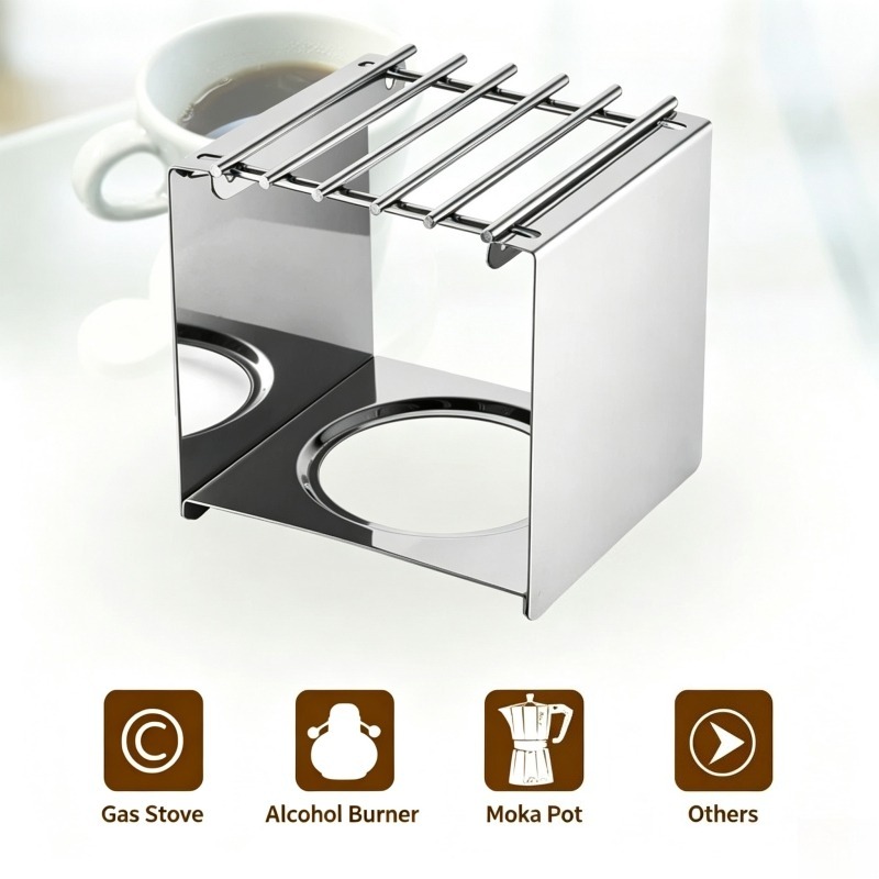 스테인리스 스틸 사각 커피 스토브 스탠드, 모카 포트  - Camping Cooking Accessories 리뷰 및 가격