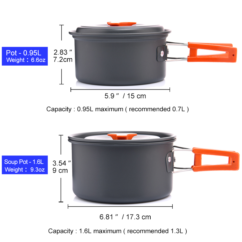 Widesea 캠핑 야외 조리기구 세트 식기 요리 칼  - Camping Cooking Set With Kettle 리뷰 및 가격