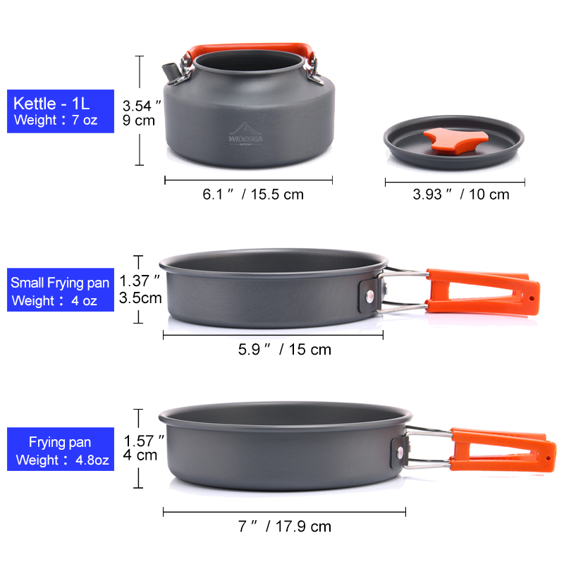 Widesea 캠핑 야외 조리기구 세트 식기 요리 칼  - Camping Cooking Set With Kettle 리뷰 및 가격