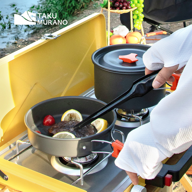 캠핑 조리기구 세트 야외용 초경량 알루미늄 냄비 주전자 - Camping Cooking Set With Kettle 리뷰 및 가격
