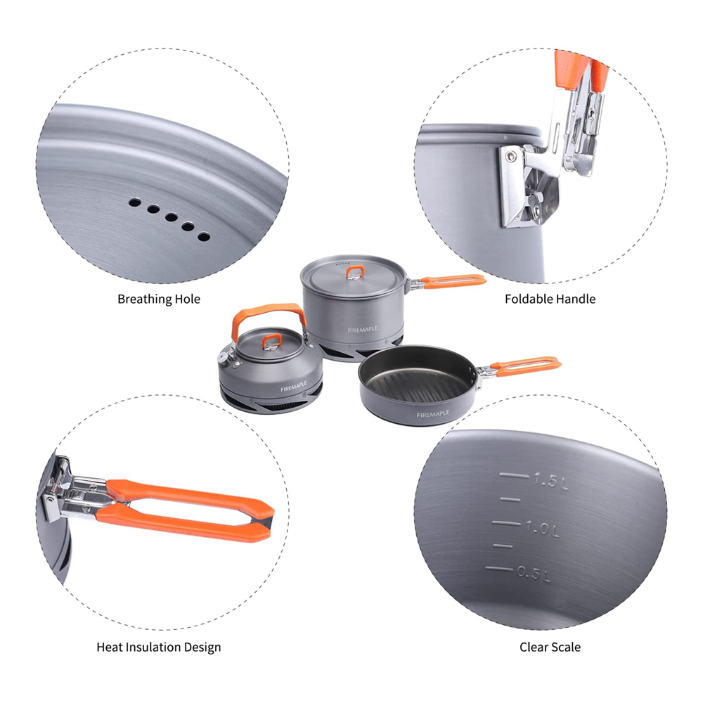 Fire Maple 캠핑 조리기구 하이킹 피크닉 열 교 - Camping Cooking Set With Kettle 리뷰 및 가격