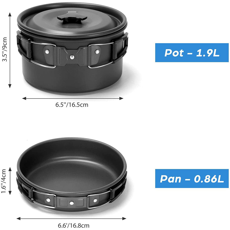 1 세트 야외 냄비 팬 캠핑 조리기구 피크닉 요리 세트 - Camping Cooking Set With Kettle 리뷰 및 가격